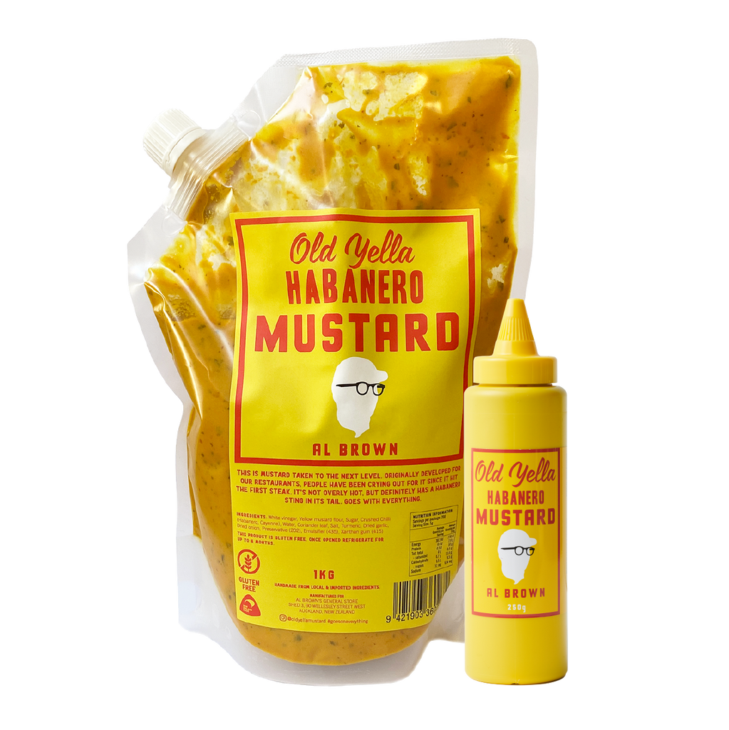 Old Yella Habanero Mustard Bottle & Pouch Combo